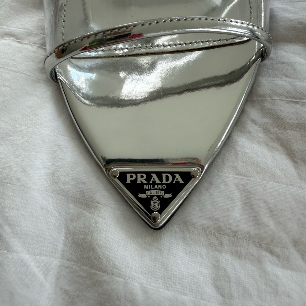 Prada Silver Mules with Transparent Upper - Picture 4 of 7